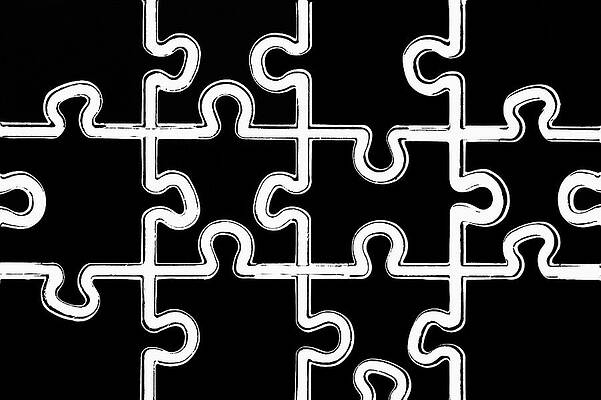 Photograph - Puzzle Black And White Background by Severija Kirilovaite