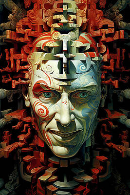 Vibrant Wall Art featuring the digital art Puzzle Of The Deviant Mind by Ron Weathers