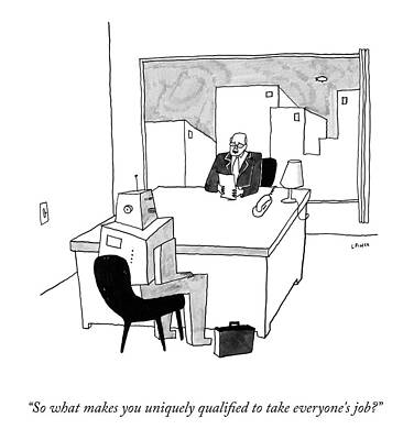 Robot Job Interview Drawing