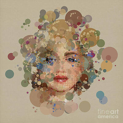 Portrait Wall Art featuring the digital art Queen Of Dots by BFA Prints