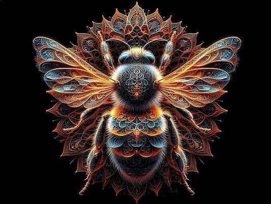 Intricate Wall Art featuring the digital art Queen Of The Gossamer Hive by Bill And Linda Tiepelman