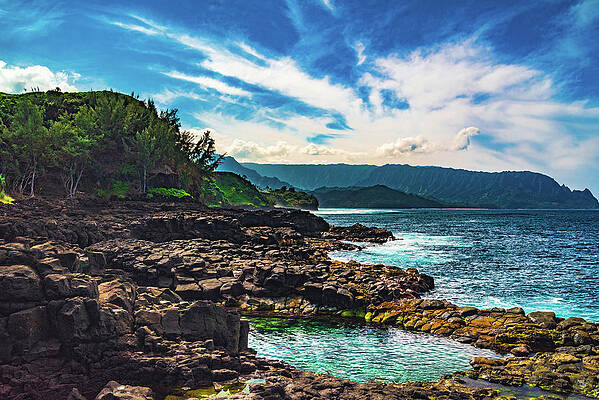 Paradise Photograph - Queens Bath, Kauai, Hawaii by Abbie Warnock