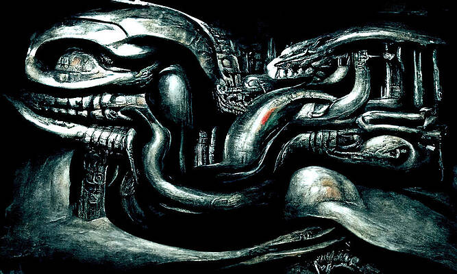 Wall Art featuring the painting Quetzalcoatl, The Serpent God, 03 by AM FineArtPrints