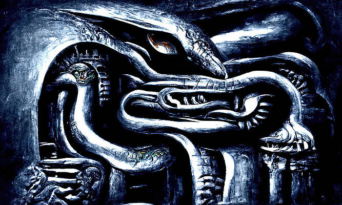 Wall Art featuring the painting Quetzalcoatl, The Serpent God, 04 by AM FineArtPrints