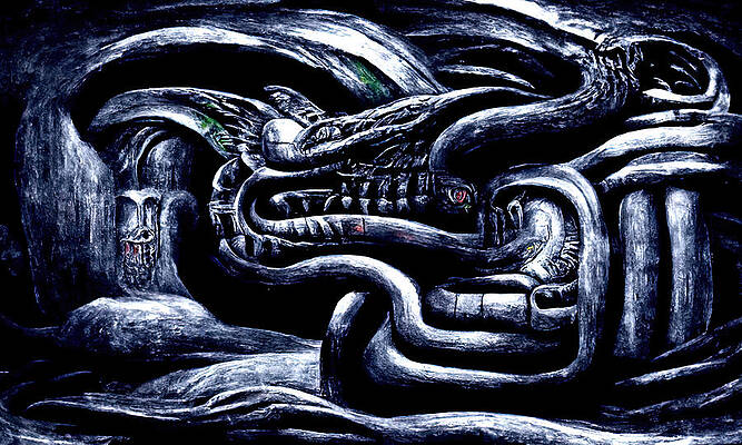 Wall Art featuring the painting Quetzalcoatl, The Serpent God, 05 by AM FineArtPrints