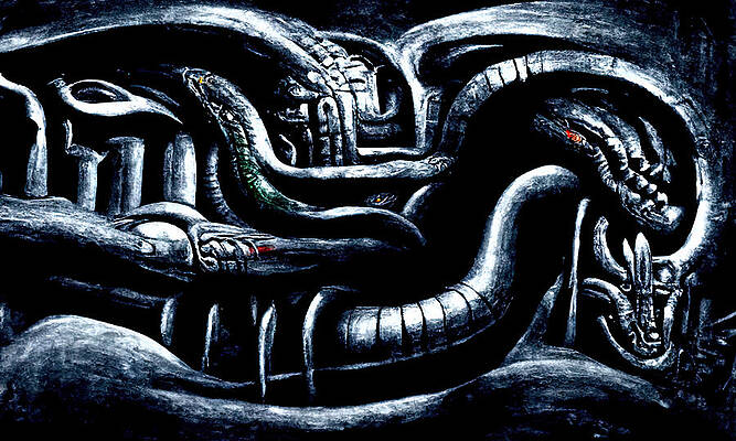 Wall Art featuring the painting Quetzalcoatl, The Serpent God, 06 by AM FineArtPrints
