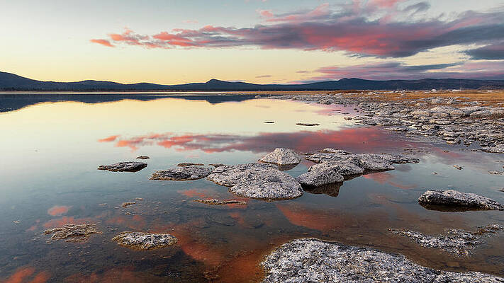 California Wall Art featuring the photograph Quiet East Shore Evening - Eagle Lake - Lassen County California by Mike Lee