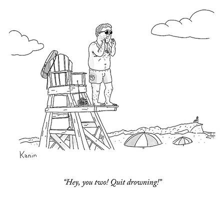 Swim Wall Art featuring the drawing Quit Drowning by Zachary Kanin