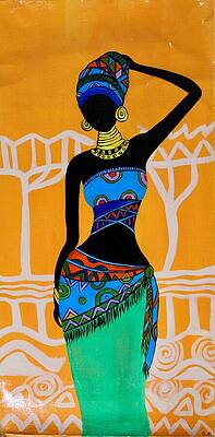 Colorful Silhouette of Woman Wall Art