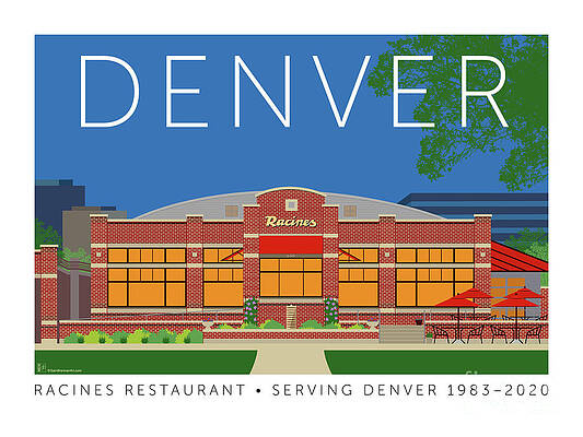 Digital Art - Racines Denver Blue For Frame No Mat by Sam Brennan