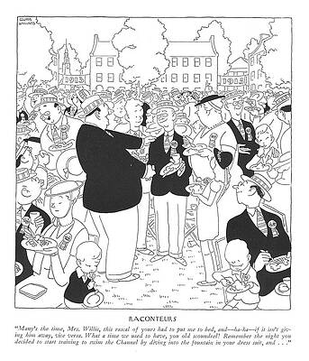 Swim Wall Art featuring the drawing Raconteurs by Gluyas Williams