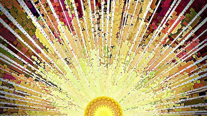 Radiant Abstract Sunburst Digital Art