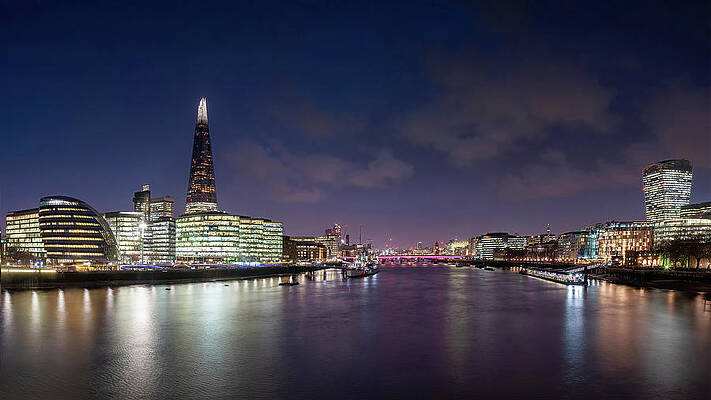 Radiant Thames Nightscape, London Print