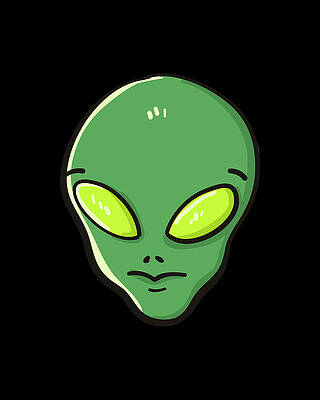 Alien Wall Art featuring the digital art Raid Area 51 Alien Head by Flippin Sweet Gear
