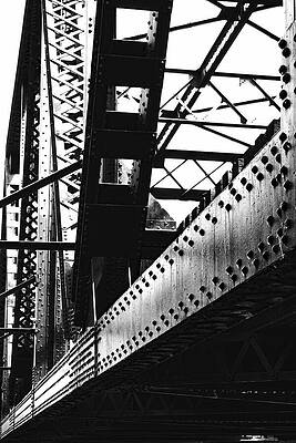 Wall Art featuring the photograph Rail Bridge BW by Rick Perkins