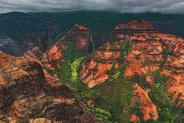 Canyon Photograph - Rain In Waimea Canyon - Kauai, Hawaii by Abbie Warnock