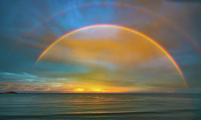 Mexico Wall Art featuring the photograph Rainbow Over Playa El Delfin Mazatlan Mexico by Tommy Farnsworth