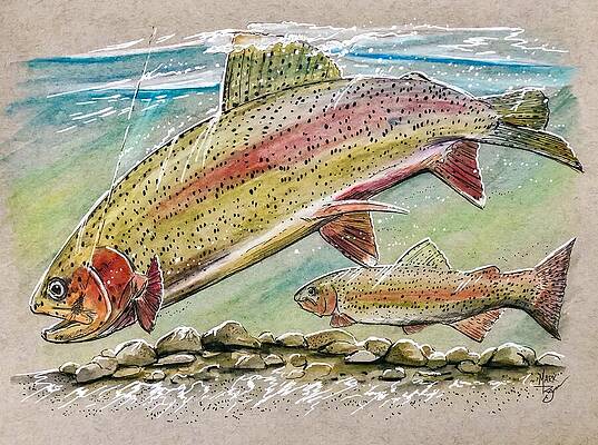 Water Painting - Rainbow Runner by Mark Ray