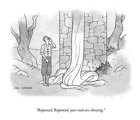 Rapunzel's Hair Humor Drawing