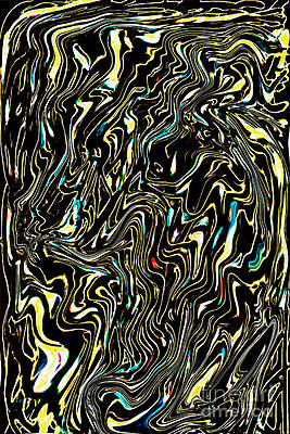 Wall Art featuring the digital art Rave - Black And Neon Psychedelic Abstract Art by Onedayoneimage Photography