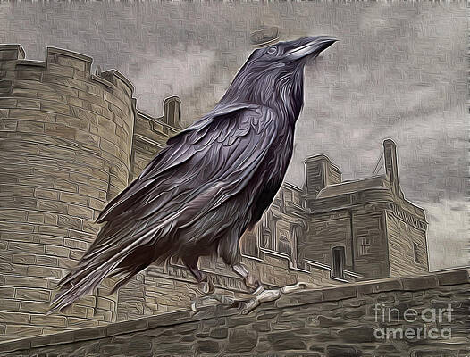 Historical Wall Art featuring the digital art Raven - The King Of Crows by Antonios Valamontes