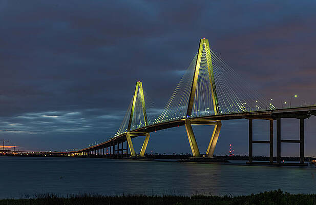 South Carolina Wall Art featuring the photograph Ravenel Bridge At Charleston, South Carolina by Douglas Wielfaert
