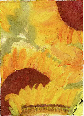 Colorful Painting - Rays Of Sunshine, Sunflower Watercolor Botanical Art by Elizabeth Reich