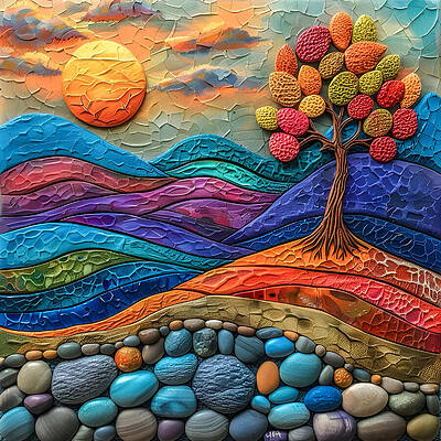 Landscape Wall Art featuring the digital art Razzletop Valley by Paul Charles