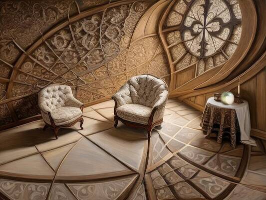 Intricate Wall Art featuring the digital art Readings Room by Eris And AI