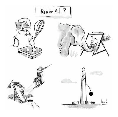 Humorous Animal and Structure Scene Digital Art