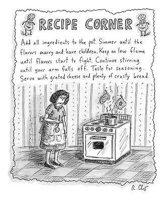 Recipe Drawing - Recipe Corner by Roz Chast