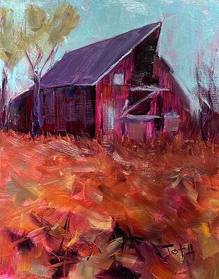 Painting - Red Barn 2 by Laura Toth
