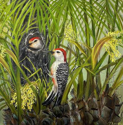 Red Bellied Woodpeckers by Barbara Landry