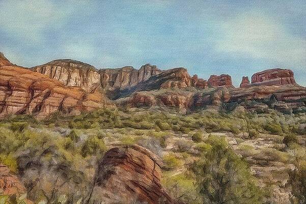 Wall Art featuring the painting Red Canyon, Sedona AZ by Jeffrey Kolker