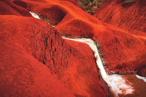Paradise Photograph - Red Dir Waterfall - Side View - Kauai, Hawaii by Abbie Warnock