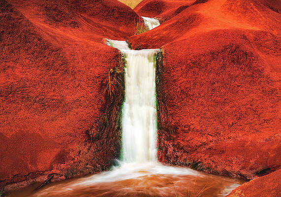 Paradise Photograph - Red Dirt Waterfall Closeup - Kauai, Hawaii by Abbie Warnock