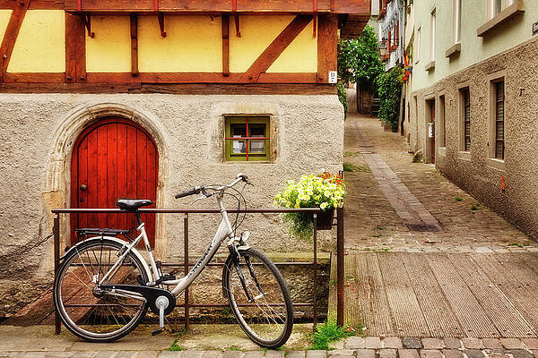 Germany Wall Art featuring the photograph Red Door And Bike by Tatiana Travelways