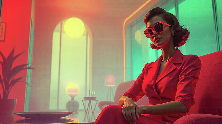 Red Elegance In Halftone Print