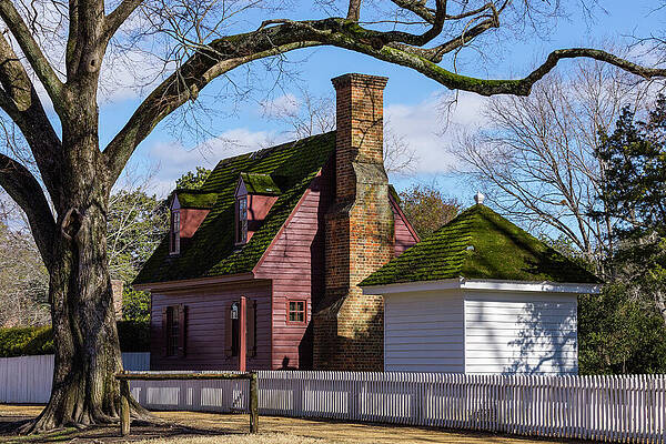 Tree Photograph - Red House In Winter by David Fountain
