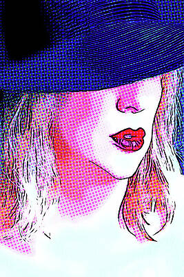 Red Lips Under Hat by Rick Perkins