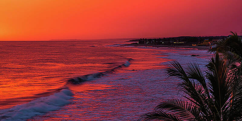 Sunset Wall Art featuring the photograph Red Sunset Emerald Bay Mazatlan Mexico by Tommy Farnsworth