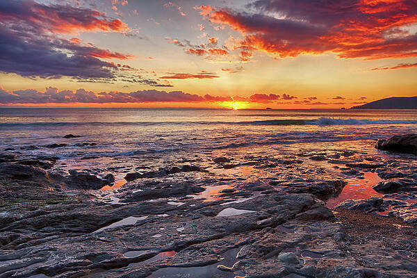 Sunset Wall Art featuring the photograph Red Tide Pools by Beth Sargent