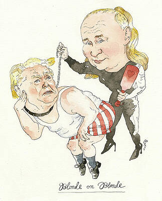 Putin and Trump Caricature Painting