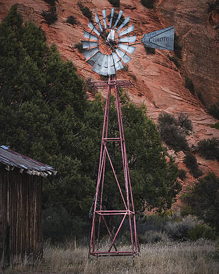 Photograph - Red Windmill by Matt Halvorson
