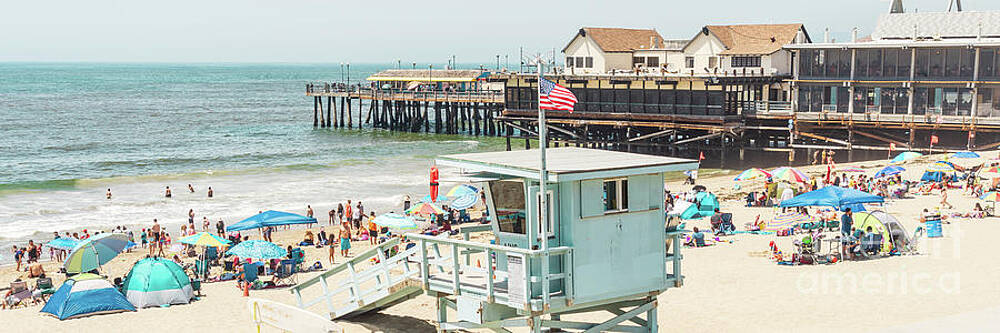 California Wall Art featuring the photograph Redondo Beach Pier And Lifeguard Tower California Panoramic by Paul Velgos