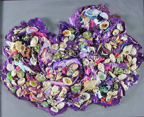 Colorful Seashell Collage Wall Art