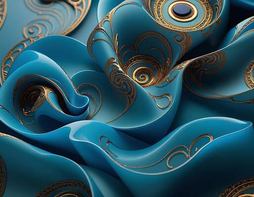 Gold Wall Art featuring the digital art Refined Gold And Glass by Eris And AI