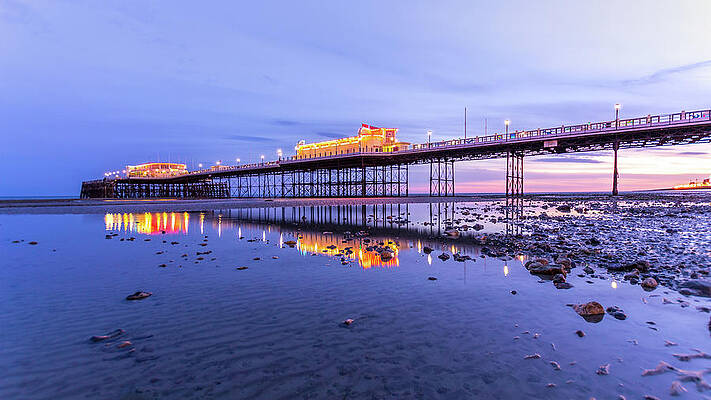 Sky Photograph - Reflection Of The Pier At Sunset by Andrew Lalchan