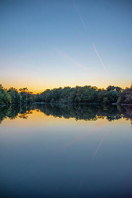 Sunset Photograph - Reflections In Mill Pond, Milton At Sunset by John Twynam