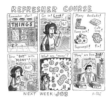 Memory Wall Art featuring the drawing Refresher Course by Roz Chast